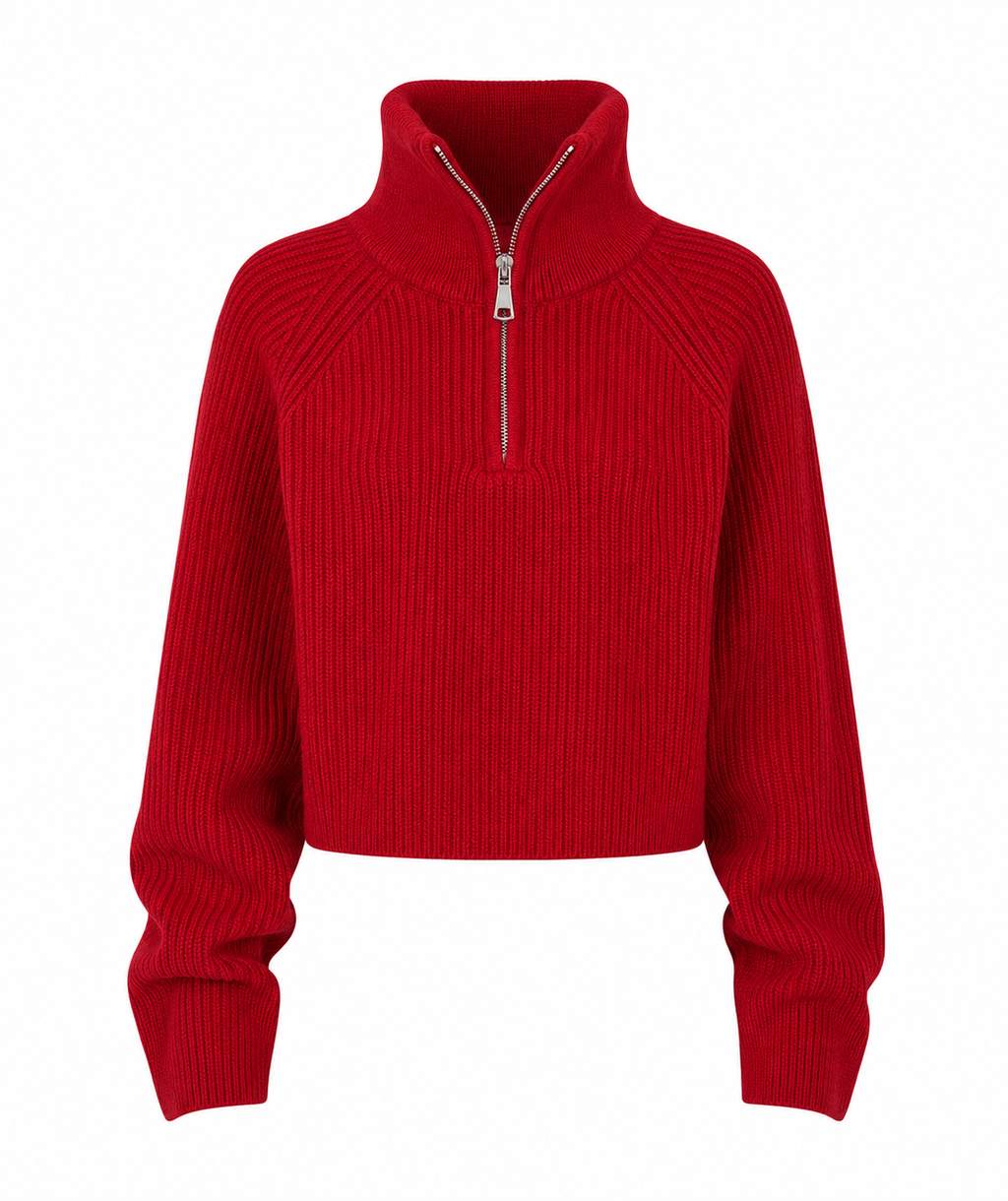 Aspen Zip-Neck Knit Sweater