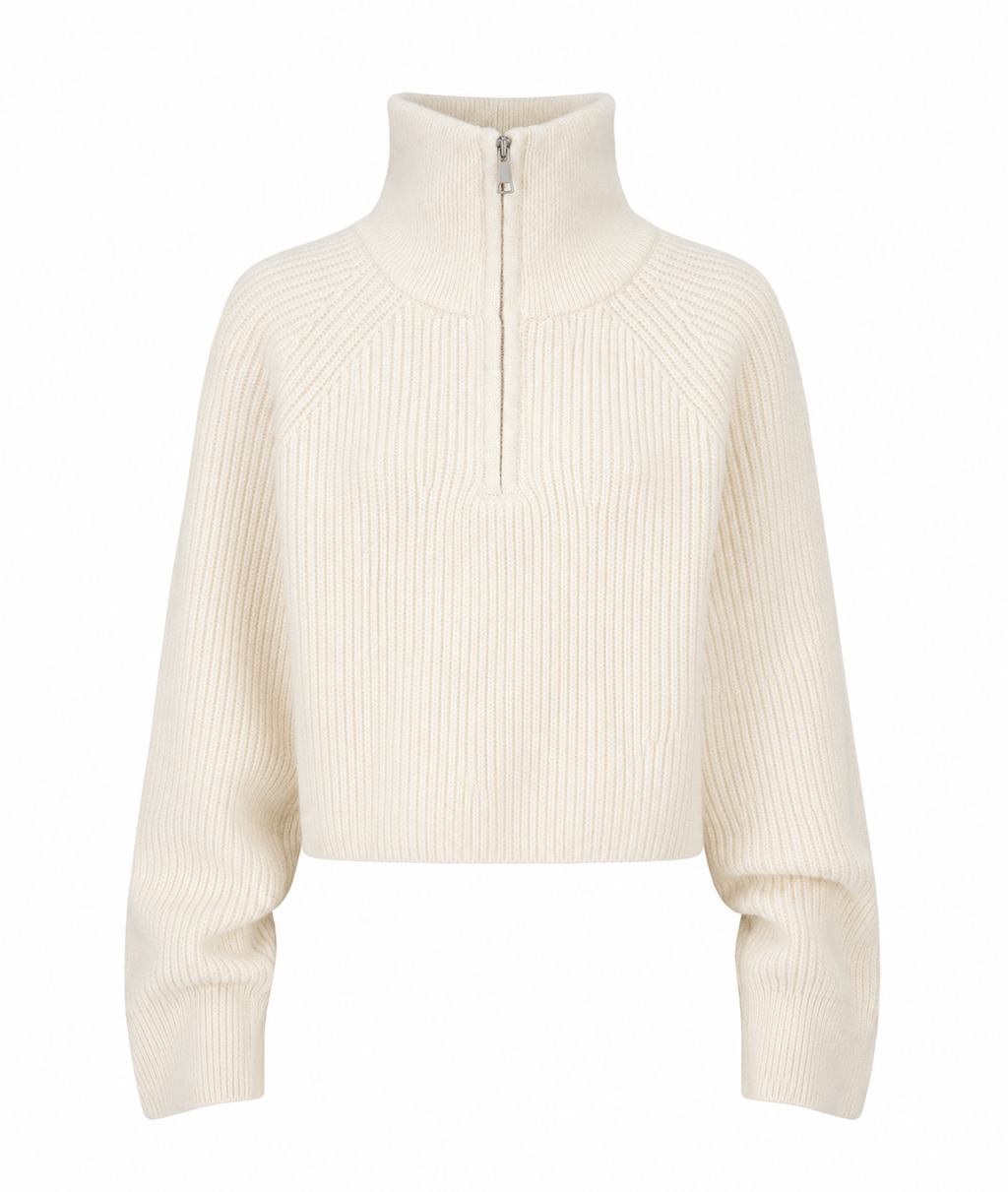 Aspen Zip-Neck Knit Sweater