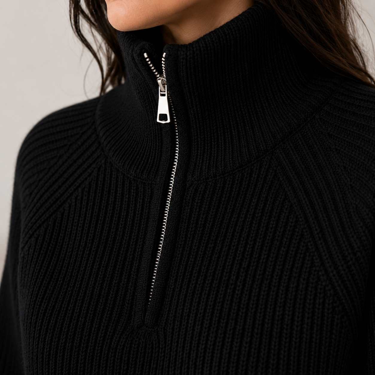 Aspen Zip-Neck Knit Sweater