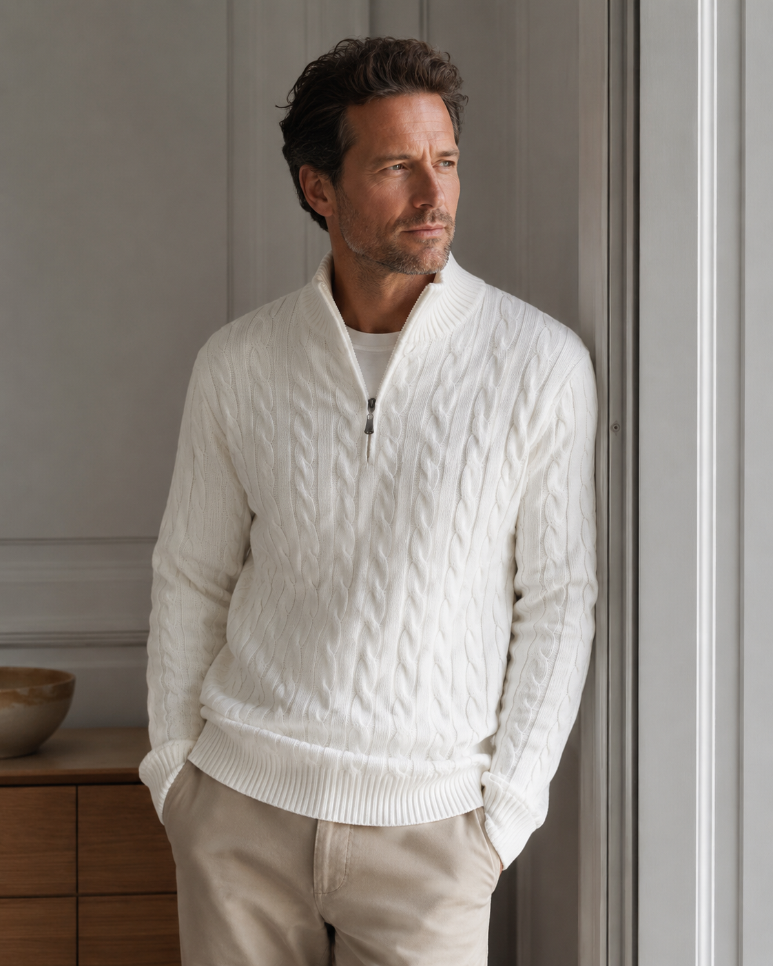 Aurelia Wide-Collar Knit Sweater