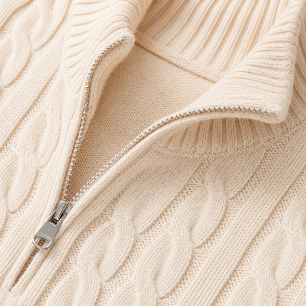 Aurelia Wide-Collar Knit Sweater