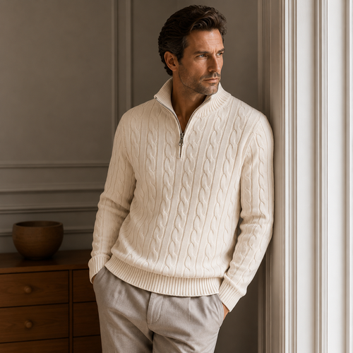 Aurelia Wide-Collar Knit Sweater