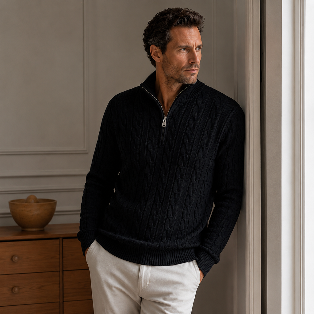Aurelia Wide-Collar Knit Sweater