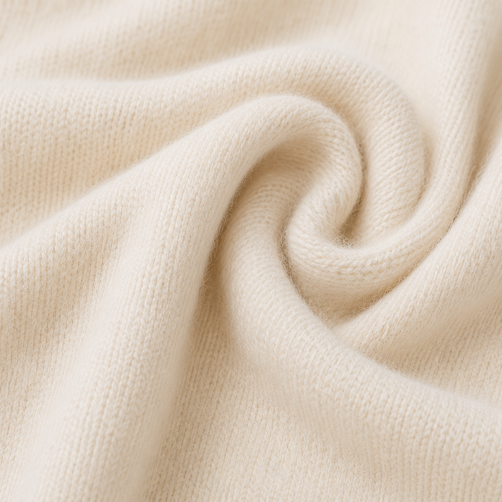 Luna Cable Knit Coltrui in Crème - Detail kabelstructuur