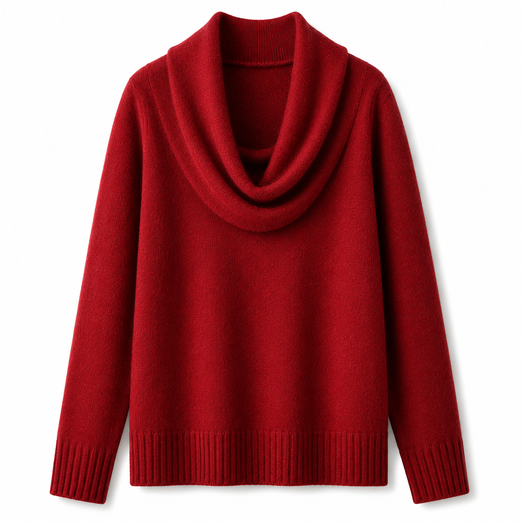 Luna Cable Knit Coltrui in Rood - Studio