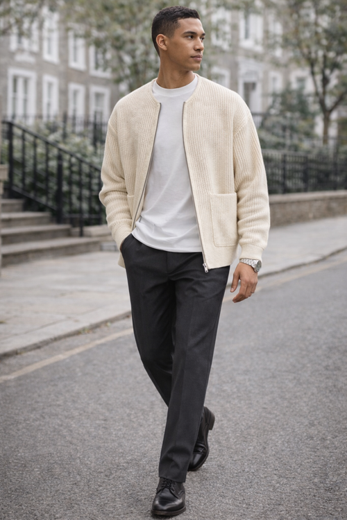 Milano Knit Zip Cardigan