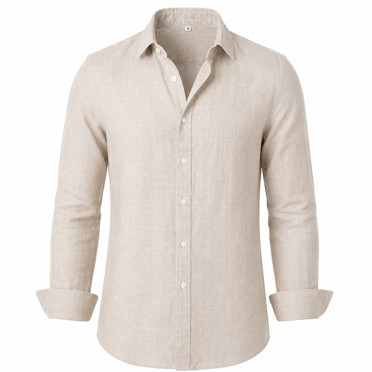 Oxford Cotton Button-Up Shirt in Khaki - Studio