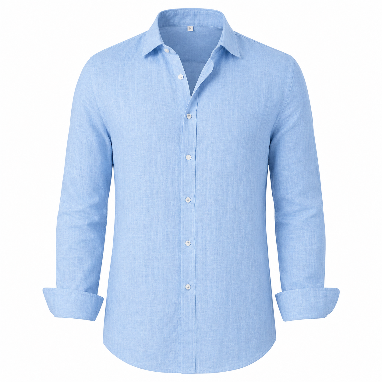 Oxford Cotton Button-Up Shirt in Sky Blue - Studio
