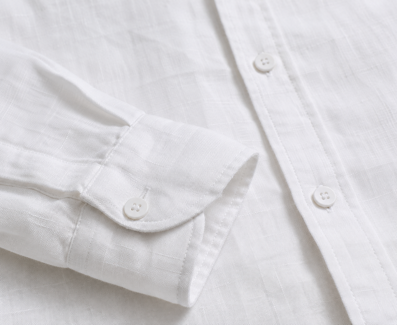 Oxford Cotton Button-Up Shirt in Ivory - Detail